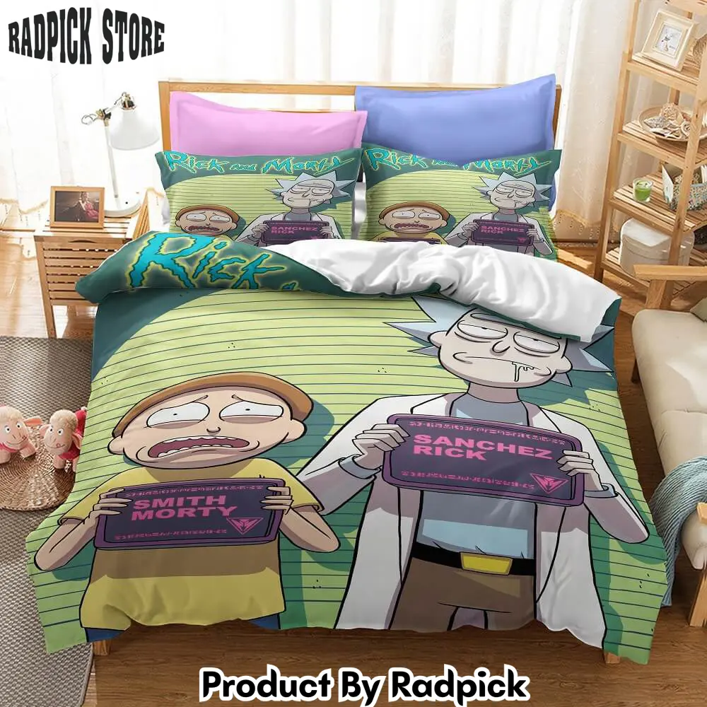 Rick and morty3 piece bedding set quilt duvet cover bed sheets sets  rp0422766